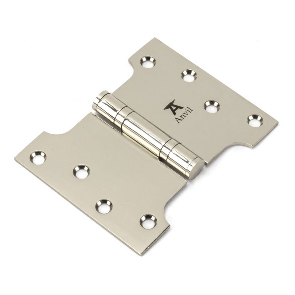 From the Anvil 4 Inch (102mm x 127mm) Parliament Hinge (Sold in Pairs) - Polished Nickel